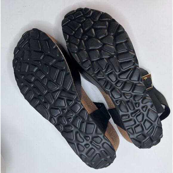 Eric Michael Rosalie Platform Wedge Cork Sandal Black/Pewter Women EU 40/9.5 NWB - Picture 9 of 11